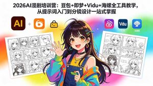 2026AI漫剧培训营：豆包+即梦+Vidu+海螺全工具教学，从提示词入门到分镜设计一站式掌握-聊项目