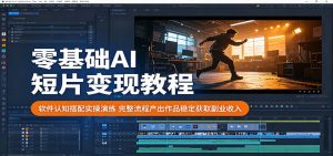 零基础AI短片变现教程：软件认知搭配实操演练，完整流程产出作品稳定获取副业收入-聊项目