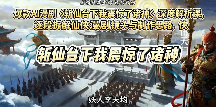 爆款AI漫剧《斩仙台下我震惊了诸神》深度解析课，逐段拆解仙侠漫剧镜头与制作思路，快速复刻爆款创作模式-聊项目
