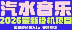 【汽水音乐挂G】26年最新玩法，全自动运行，可矩阵放大，月收5000-1W，独家技术【揭秘】-聊项目