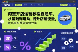 淘宝开店运营教程直通车，从基础到进阶，提升店铺流量，转化率和整体运营效率(更新26年05月27日)-聊项目