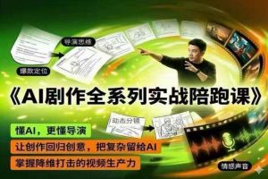 AI剧作全系列实战陪跑课，懂AI，更懂导演，让创作回归创意，把复杂留给AI，掌握降维打击的视频生产力-聊项目