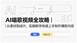 AI唱歌视频全攻略｜从素材到成片，实操教学快速上手制作爆款内容-聊项目