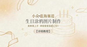 小众蓝海赛道，生日涂鸦图片制作，简单易上手，单链接变现超12W+【详细教程】-聊项目