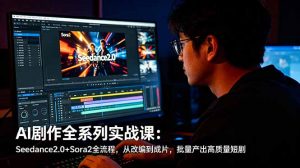AI剧作全系列实战课：Seedance2.0+Sora2全流程，从改编到成片，批量产出高质量短剧-聊项目