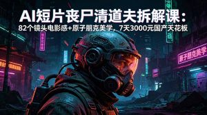 AI短片《丧尸清道夫》拆解课：82个镜头电影感+原子朋克美学，7天3000元国产天花板-聊项目