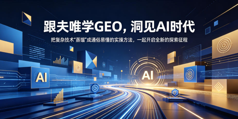 跟夫唯学GEO，洞见AI时代，把复杂技术“蒸馏”成通俗易懂的实操方法，一起开启全新的探索征程-聊项目