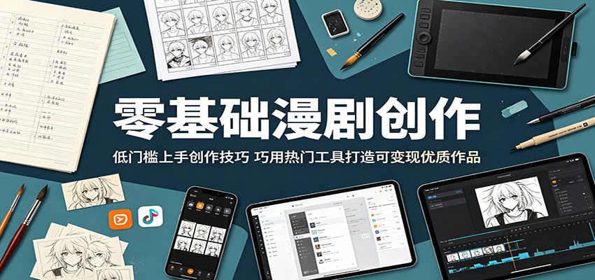零基础漫剧创作：低门槛上手创作技巧，巧用热门工具打造可变现优质作品-聊项目