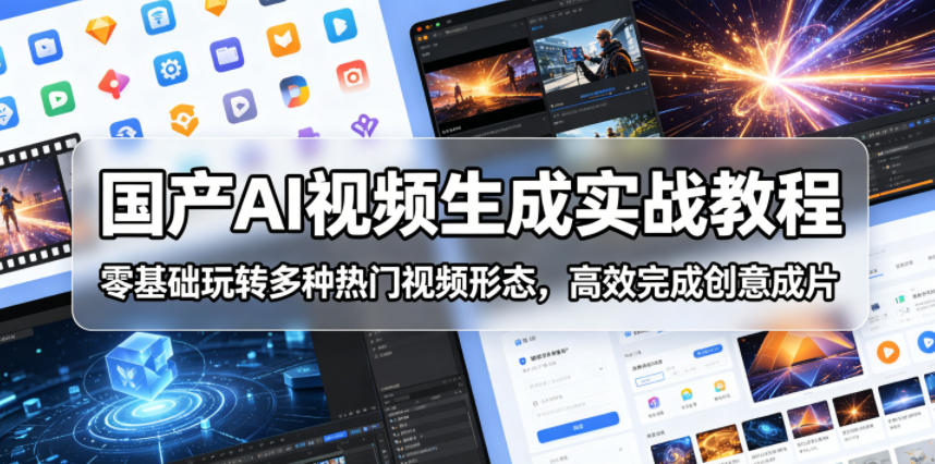 国产AI视频生成实战教程，零基础玩转多种热门视频形态，高效完成创意成片-聊项目