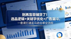 别再盲目铺货了！选品逻辑+关键字优化+广告漏斗，一套课打通亚马逊出单全流程-聊项目