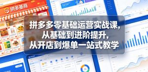 拼多多零基础运营实战课，从基础到进阶提升，从开店到爆单一站式教学-聊项目