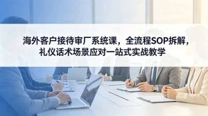 海外客户接待审厂系统课，全流程SOP拆解，礼仪话术场景应对一站式实战教学-聊项目