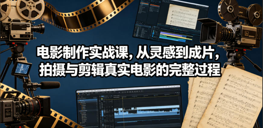 电影制作实战课，从灵感到成片，拍摄与剪辑真实电影的完整过程【原创双语字幕】-聊项目