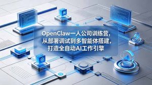 OpenClaw 一人公司训练营，从部署调试到多智能体搭建，打造全自动 AI 工作引擎-聊项目