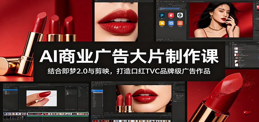 AI商业广告大片制作课：结合即梦2.0与剪映，打造口红TVC品牌级广告作品-聊项目